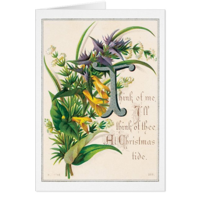 Cartão Natal antigo, Flor (Frente)