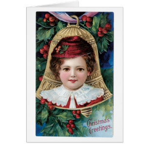 Cartão Natal antigo, Menina