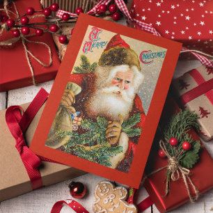 Cartão Natal Antigo Papai Noel