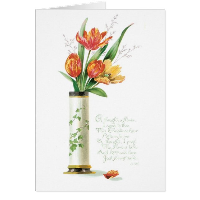 Cartão Natal antigo, Tulips (Frente)