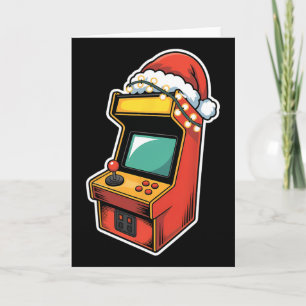 Cartão Natal Arcade Gamer Festivo Holiday Xmas