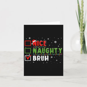 Cartão Natal Bela Noiva Bruh Funny Xmas List Kids W