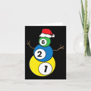 Cartão Natal Billiards Snowman Crianças Presente de Natal