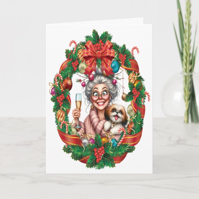 Cartão Natal bonito Mais velho (Frente)