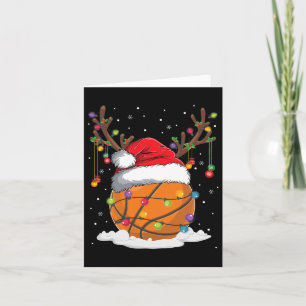 Cartão Natal Bysketbyll Reindeer Divertido Santa Hat Xmas