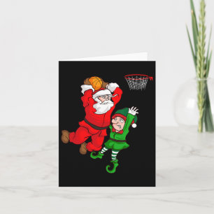 Cartão Natal Bysketbyll Santa Claus Slam Dunk Elf Diversã