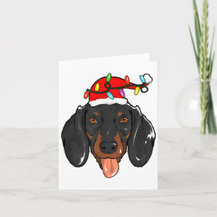 Cartão Natal Cachorro Dachshund Luz Natal
