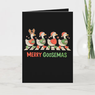 Cartão Natal Camiseta Feia Ganso Merry Goosemas Papai Noe