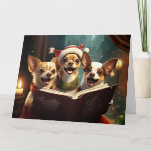 Cartão Natal Chihuahua Carolers Feriado
