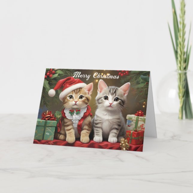 Cartão Natal com Gatos Cons (Frente)