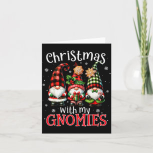 Cartão Natal Com Meus Gnomos Família de Gnomos Xadrez de