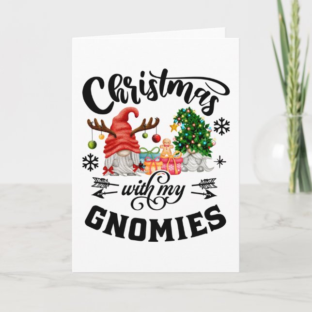 Cartão Natal Com Meus Gnomos Gnome de Natal (Frente)