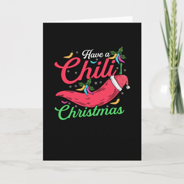Cartão Natal com Pimenta Malagueta Design, Unisexo (Frente)