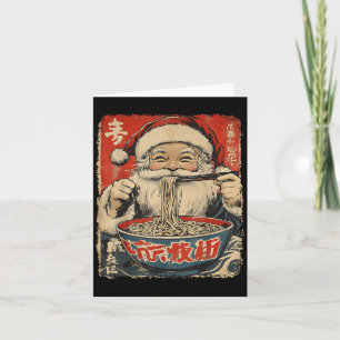 Cartão Natal Comendo Macarrão Ramen Ukiyo-e Insred Christ