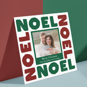 Cartão Natal Contemporâneo Vermelho e Verde Foto de Féria