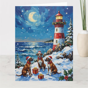 Cartão Natal da Casa de Luz do Boxer Feriado