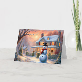Cartão Natal da Casa de Neve de inverno mágico