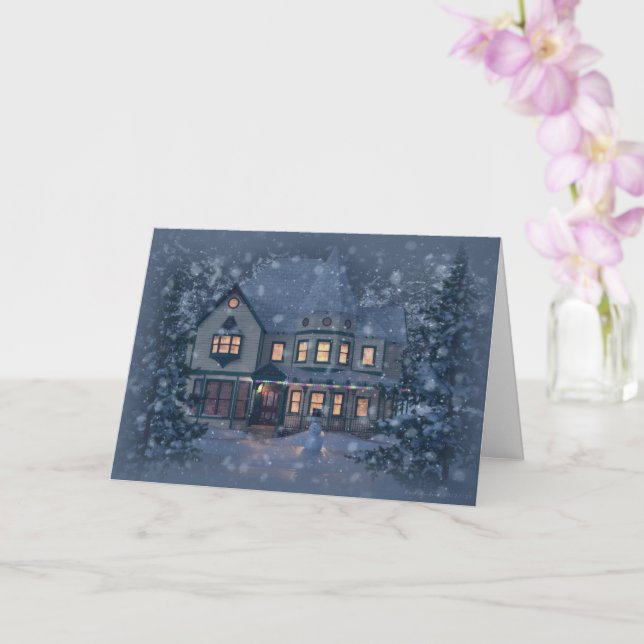 Cartão Natal da Casa Vitoriana (Orquídea)