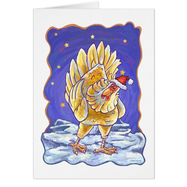 Cartão Natal da galinha (Frente)