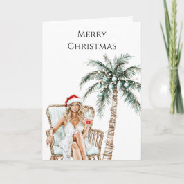 Cartão Natal da Loira de Praia