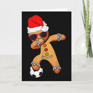 Cartão Natal Dabbing Gingerbread Futebol Natal Funil Xmas