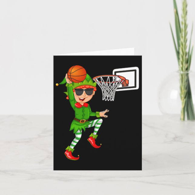 Cartão Natal de 2021 para jogar basquete (Frente)