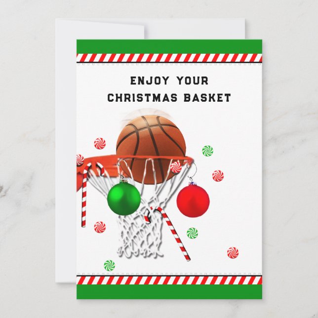 Cartão Natal de Basquetebol (Frente)