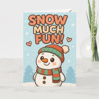 Cartão Natal de Boneco de Neve Fofo