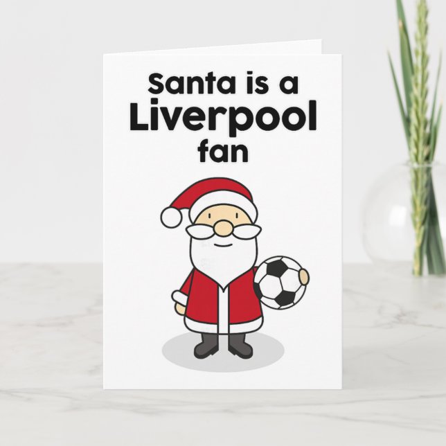 Cartão Natal de futebol de Liverpool  (Frente)