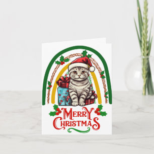 Cartão Natal de gato-de-orelha-americana