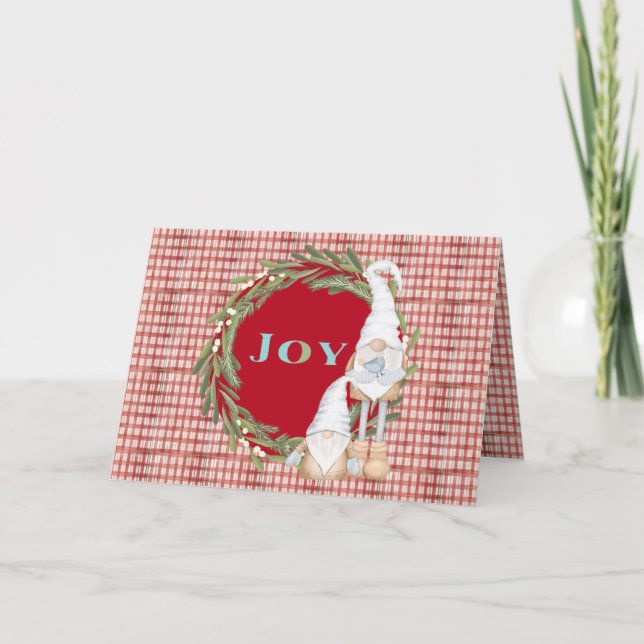 Cartão Natal de Joy Gnomos (Frente)