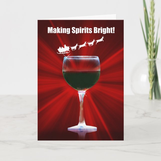 Cartão Natal de Natal de Vinho (Frente)