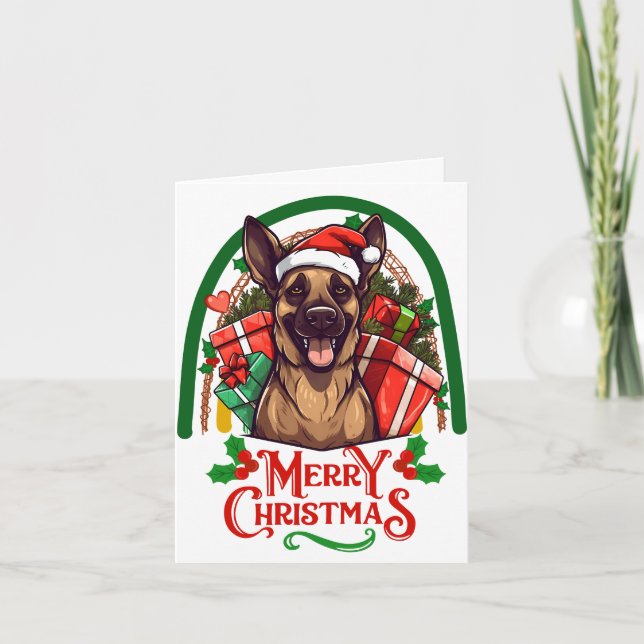 Cartão Natal de pastor alemão (Frente)