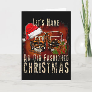 Cartão Natal de Whiskey ao Estilo Antigo - Bebida de Bour