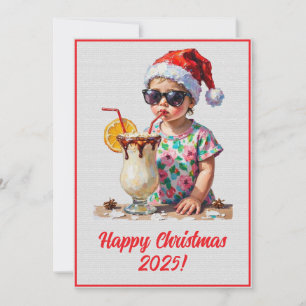 Cartão Natal Digital Personalizado Bebê E Leite Natal