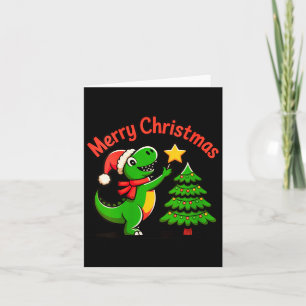 Cartão Natal Dinossauro Feminino Feliz Natal T-rex De