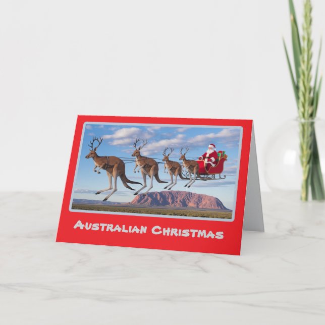 Cartão Natal Divertido Australiano (Frente)
