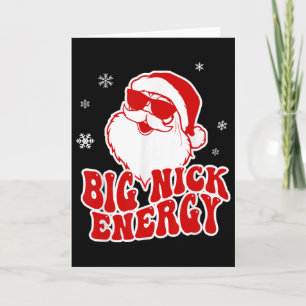 Cartão Natal Divertido Grande Energia de Nick Papai Noel 