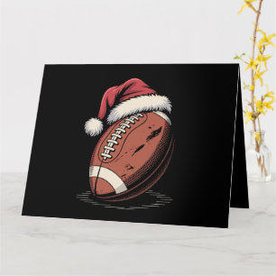 Cartão Natal do American Futebol Santa Hat Esportivo