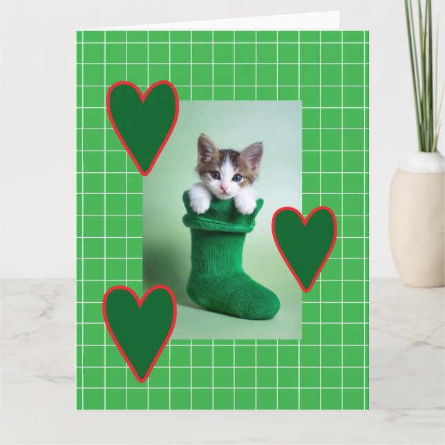 Cartão Natal do Amor e Coração (Frente)