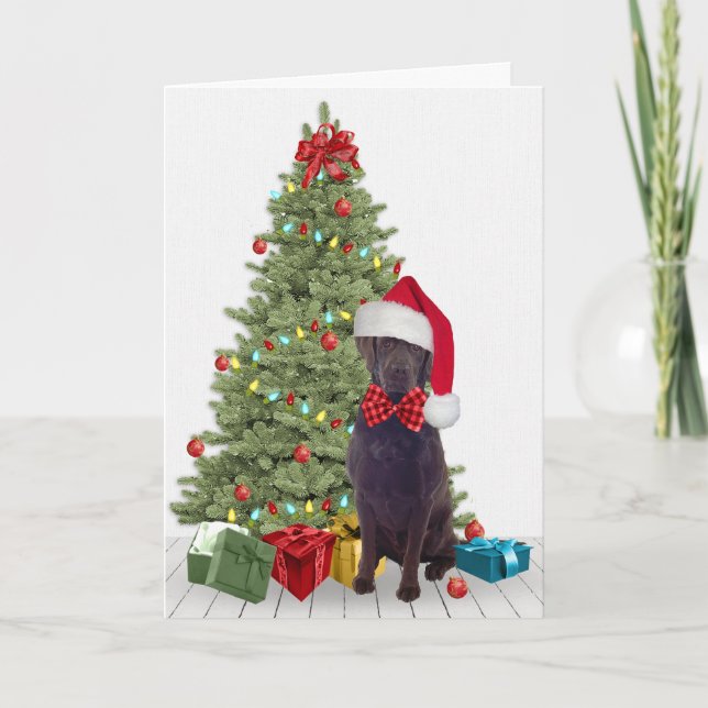 Cartão Natal do Chocolate Lab (Frente)