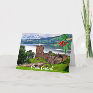 Cartão Natal do Clã Escocês Grant no Castelo Urquhart