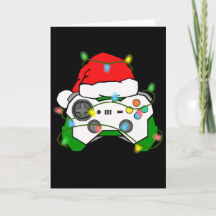 Cartão Natal do Gamer Chapéu de Papai Noel de Jogos de Ví
