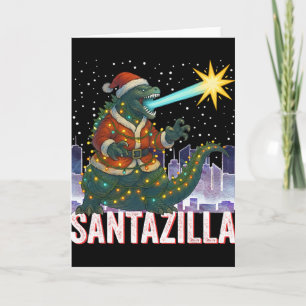 Cartão Natal do Kaiju Santazilla Monstro Japonês Dinossa