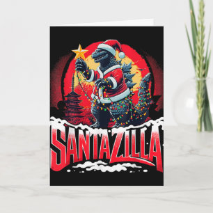 Cartão Natal do Kaiju Santazilla Monstro Japonês Dinossau