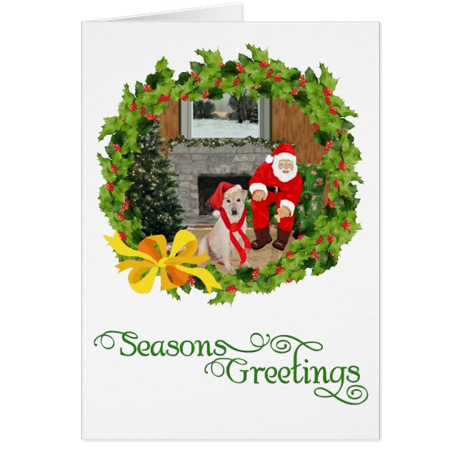 Cartão Natal do Labrador Amarelo (Frente)