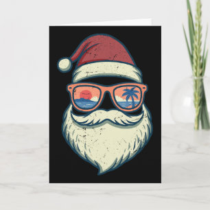 Cartão Natal do Papai Noel em Julho Verão Havaiano Natal