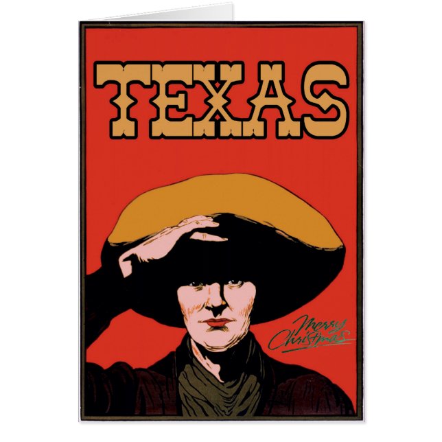 Cartão Natal do Texas Cowboy (Frente)