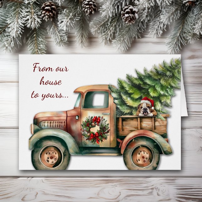 Cartão Natal do Truck Buldog (Criador carregado)