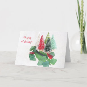 Cartão Natal do vidro do mar